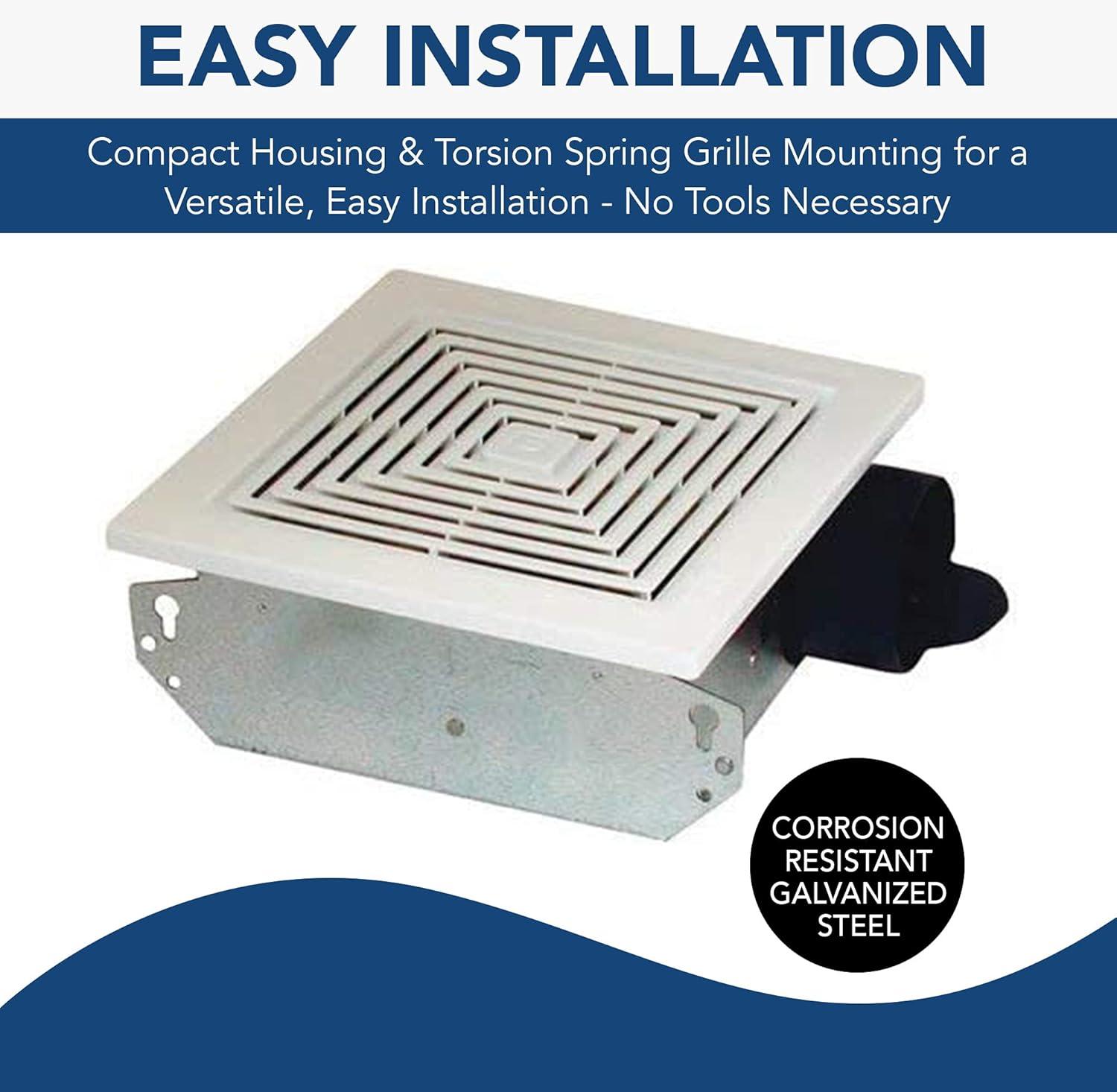 imageBroanNutone 668RP Ceiling Bathroom Exhaust Fan and Light Combo 100Watt Incandescent Lighting 40 Sones 70 CFM  WhiteFan and Light Combo  Fan  70 CFM