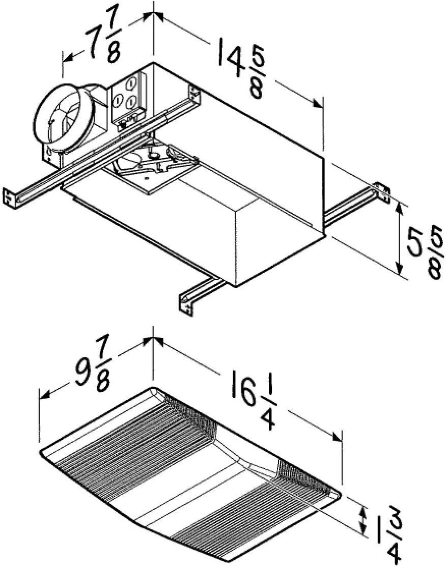 imageBroanNutone 668RP Ceiling Bathroom Exhaust Fan and Light Combo 100Watt Incandescent Lighting 40 Sones 70 CFM  WhiteFan and Light Combo