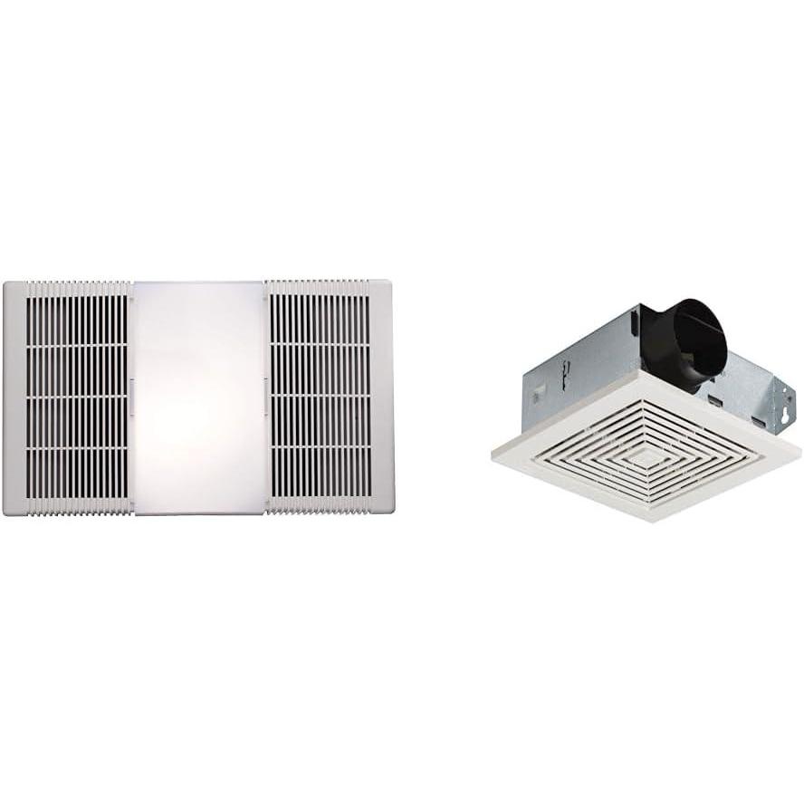 imageBroanNutone 668RP Ceiling Bathroom Exhaust Fan and Light Combo 100Watt Incandescent Lighting 40 Sones 70 CFM  WhiteFan and Light Combo  Fan  70 CFM