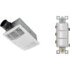 imageBroanNuTone BHFLED80 PowerHeat Bathroom Exhaust Fan Heater and LED Light Combination 80 CFM ampamp P3RW ThreeRocker Switch for Bathroom Exhaust Fan White Wall Control Knob80 CFM