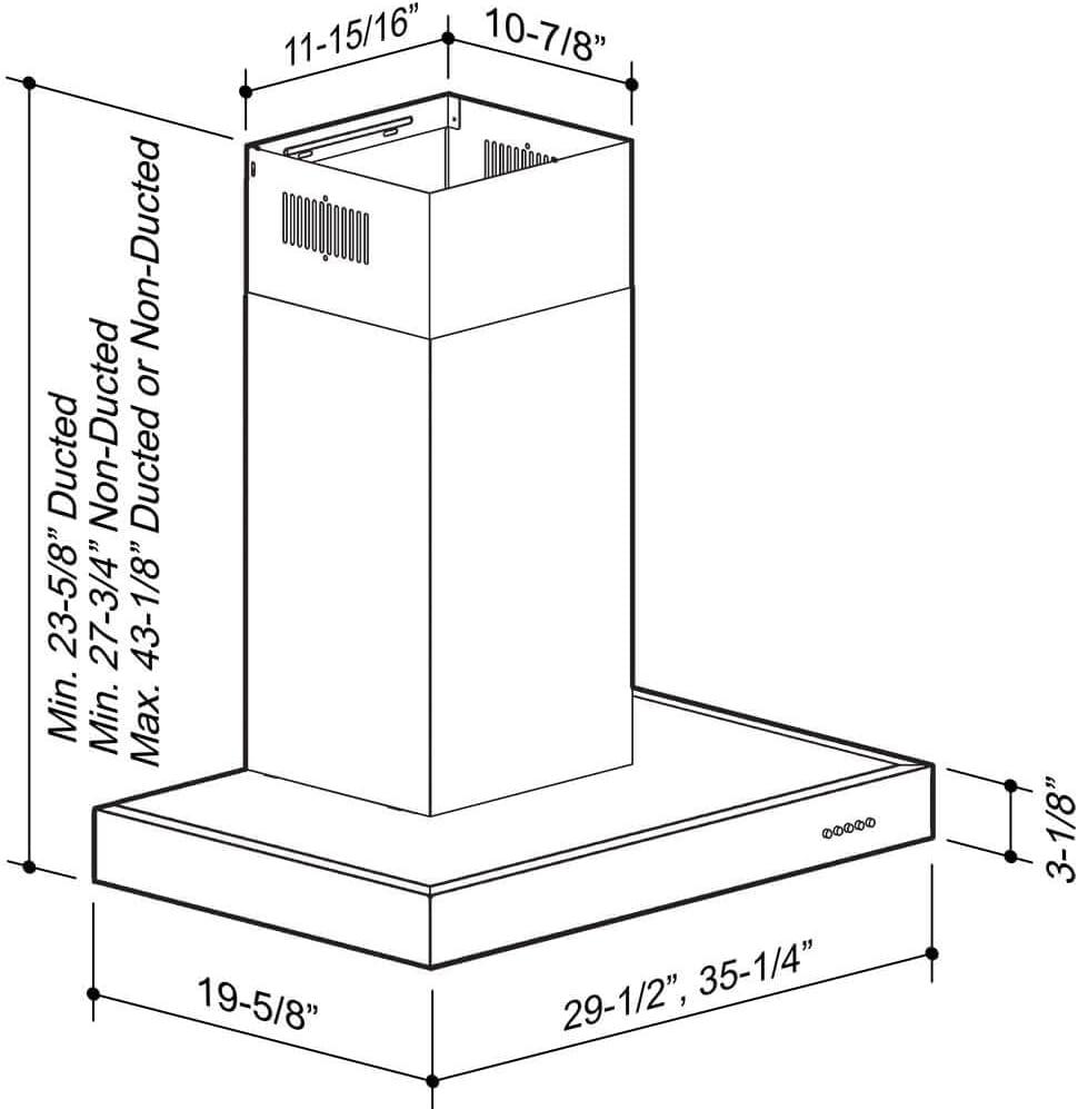 imageBroan B5336SS 36 Wall Mount Chimey Hood 450 Cfm Max