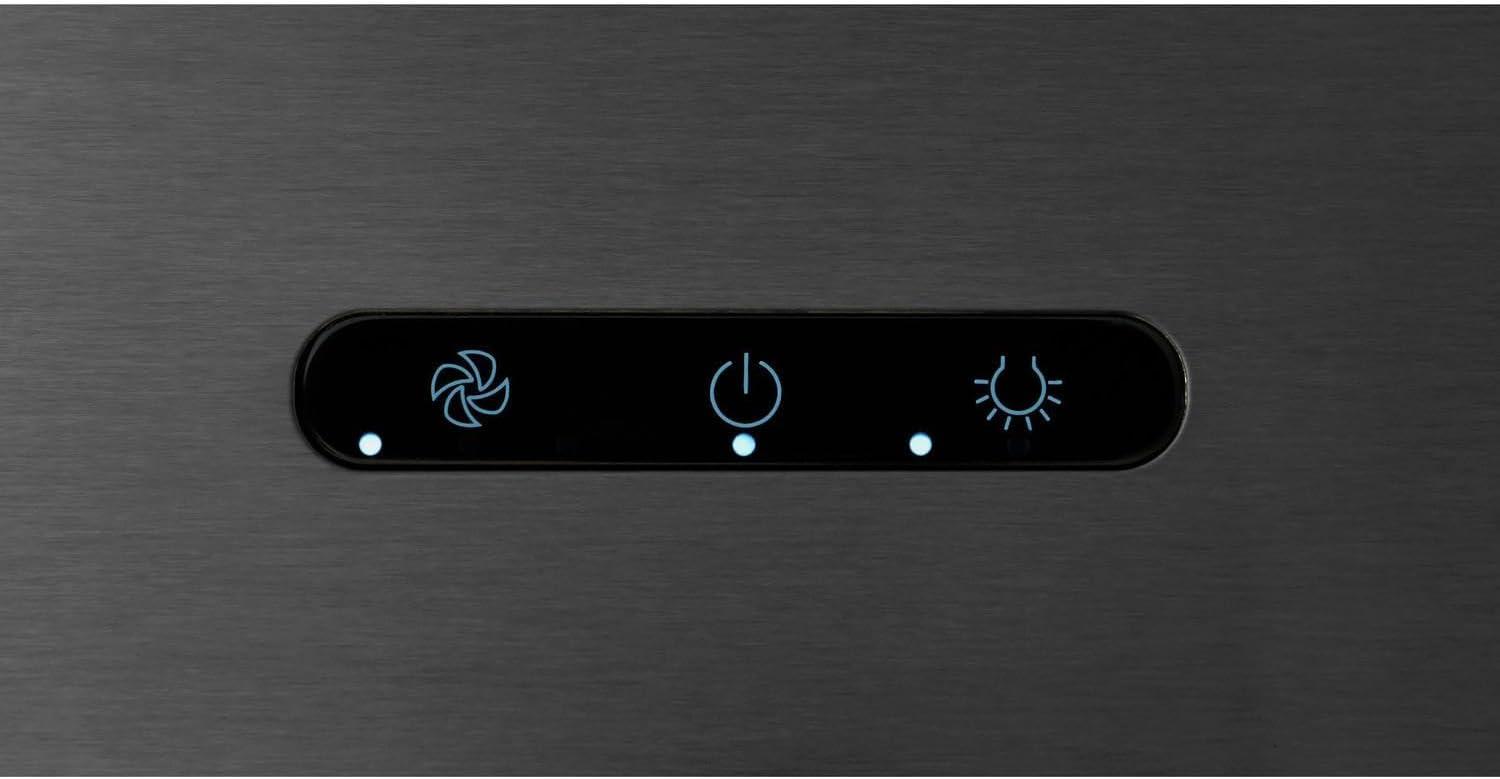 imageBroanNuTone 36inch WallMount Convertible ChimneyStyle Pyramidal Range Hood with 3Speed Exhaust Fan and Light 460 Max Blower CFM Black Stainless Steel