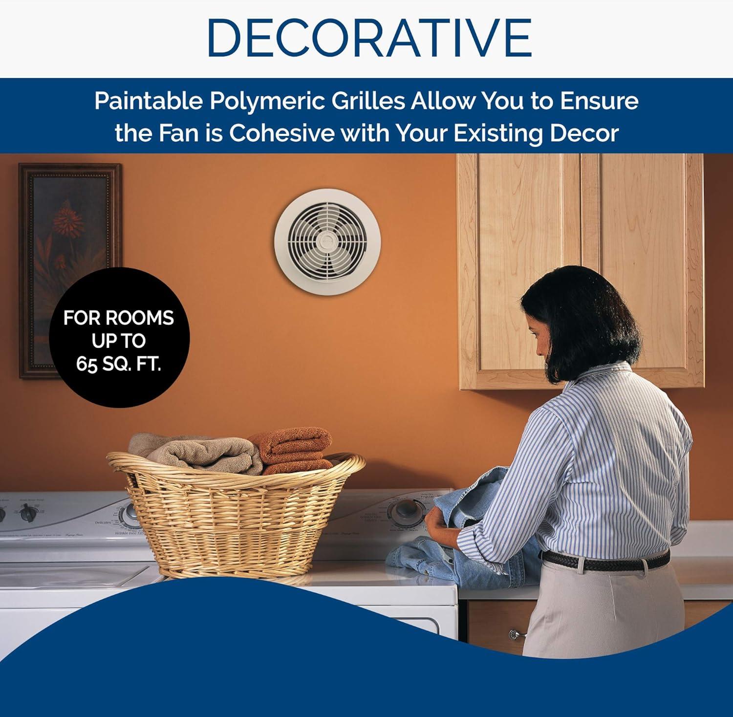 imageBroanNuTone 509 ThroughtheWall Ventilation Fan White Cover 200 CFM 85 Sones 8quotFan  200 CFM  Fan  70 CFM