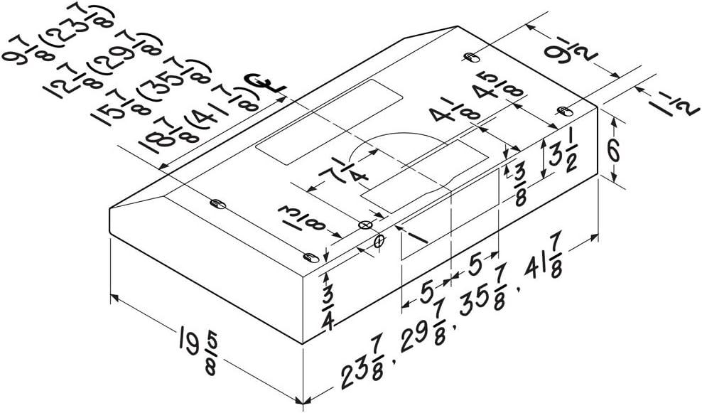imageBroanNuTone Glacier 36inch UnderCabinet 4Way Convertible Range Hood with 2Speed Exhaust Fan and Light BisqueBisque
