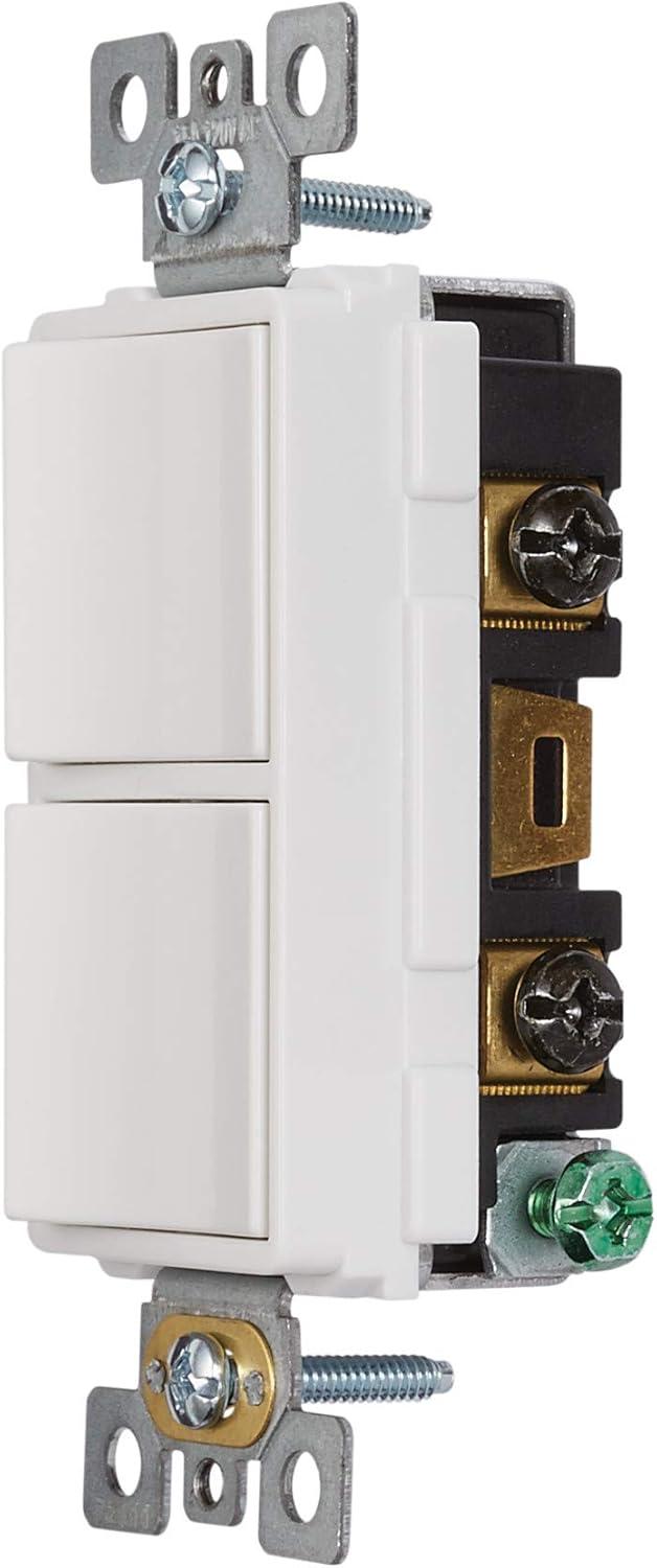 imageBroanNuTone P3RW ThreeRocker Switch for Bathroom Exhaust Fan White Wall Control Knob2 Switch