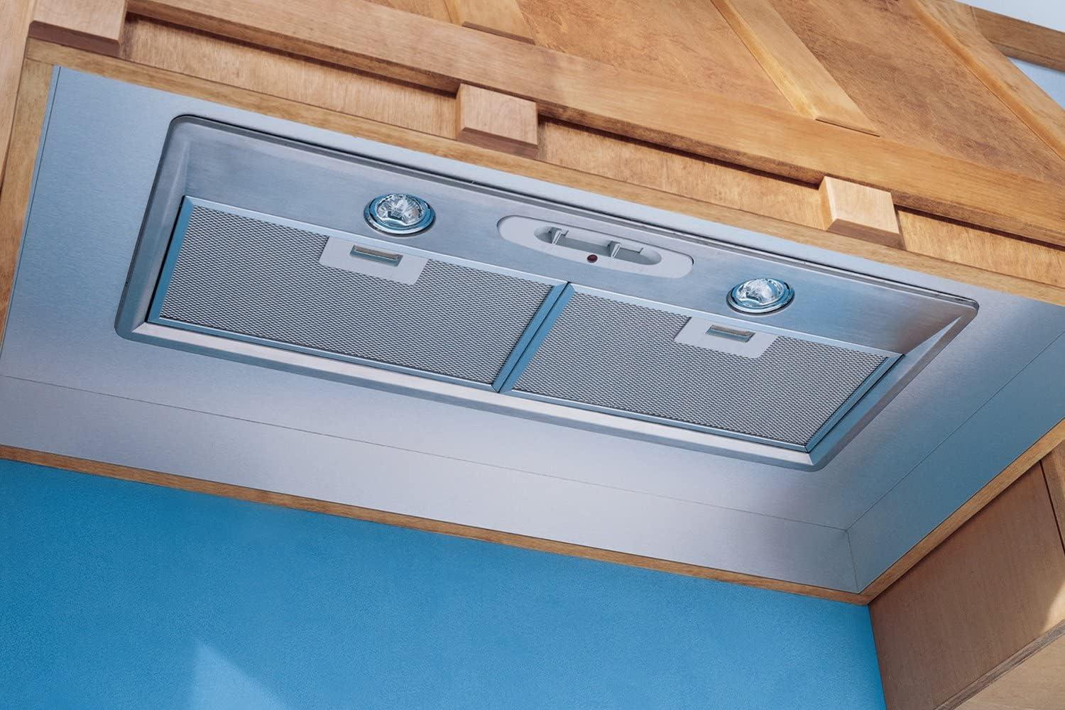 imageBroanNutone RMP17004 Elite Custom Power Pack for External Blower with Light Exhaust Fan for Kitchen Stainless Steel 90 Sones 400 CFM 276quotCustom Power Pack