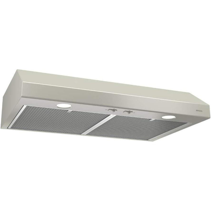imageBroanNuTone Glacier 36inch UnderCabinet 4Way Convertible Range Hood with 2Speed Exhaust Fan and Light BisqueBisque