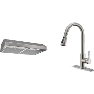 imageBroanNuTone Glacier 36inch UnderCabinet 4Way Convertible Range Hood with 2Speed Exhaust Fan and Light BisqueStainless Steel