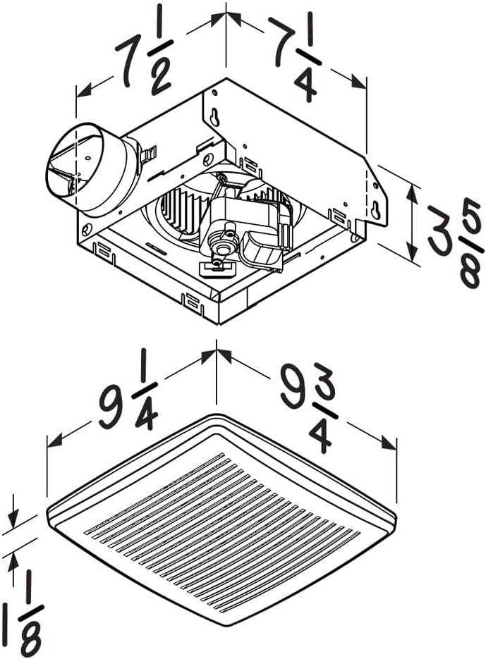 imageBroanNuTone E050 50 Cfm Economy CeilingWall Ventilation Fan50 CFM