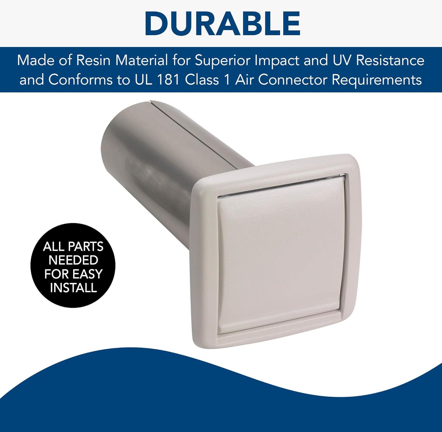 imageBroanNuTone WVK2A Flexible Wall Ducting Kit for Ventilation Fans Exhaust Fan 9Piece Duct Kit 4InchModern