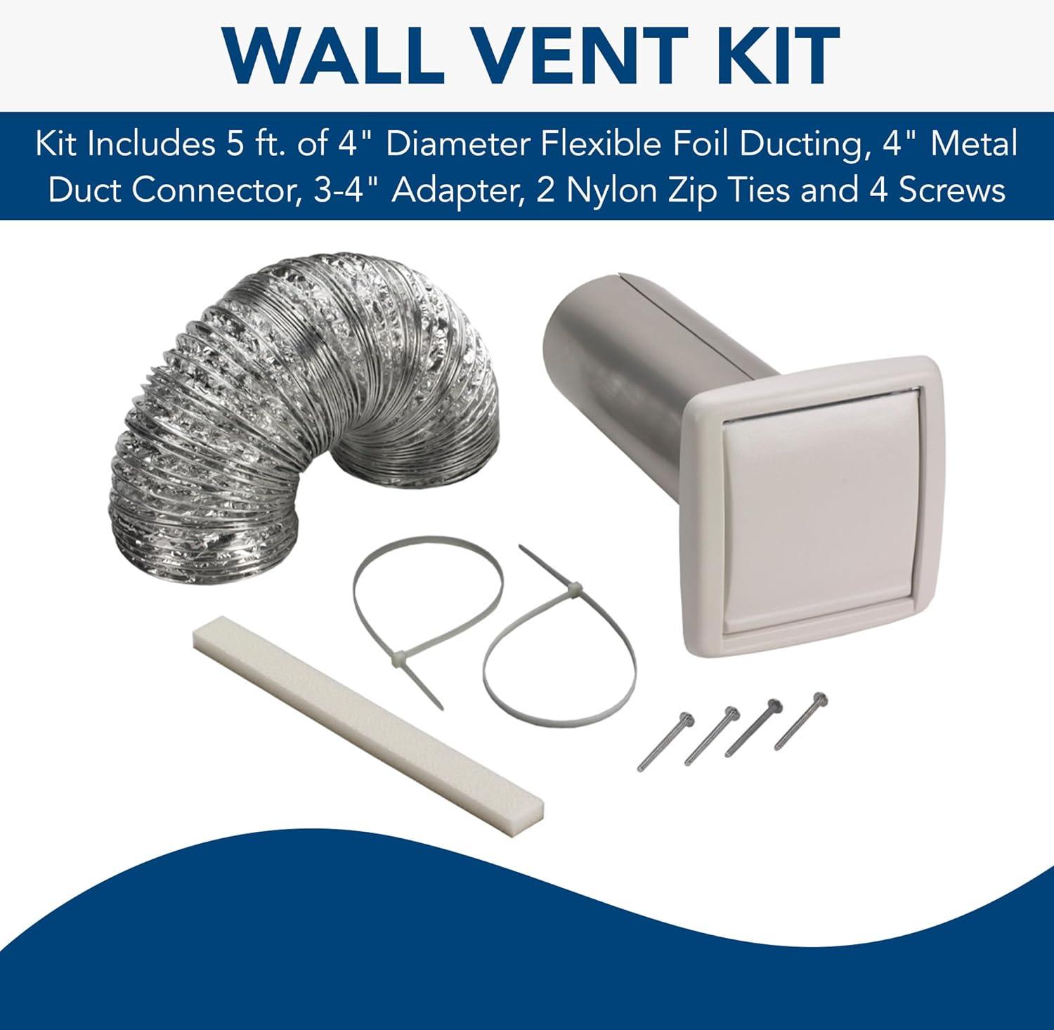 imageBroanNuTone WVK2A Flexible Wall Ducting Kit for Ventilation Fans Exhaust Fan 9Piece Duct Kit 4InchModern