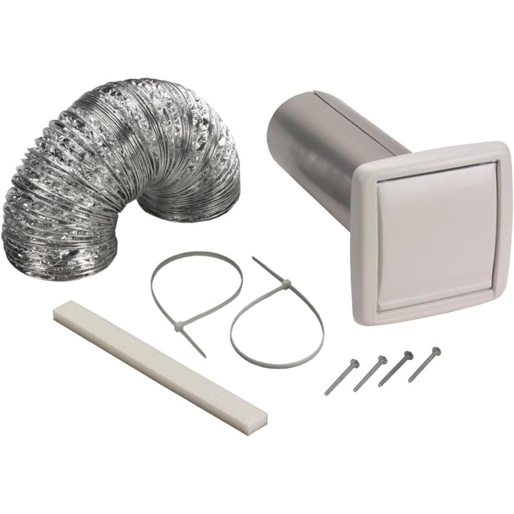 imageBroanNuTone WVK2A Flexible Wall Ducting Kit for Ventilation Fans Exhaust Fan 9Piece Duct Kit 4InchModern