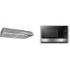 imageBroanNuTone BCSQ130SS ThreeSpeed Glacier UnderCabinet Range Hood with LED Lights ADA Capable ampamp BLACKDECKER Digital Microwave Oven with Turntable PushButton Door Child Safety Lock