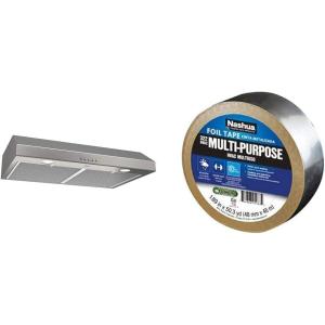 imageBROAN NuTone BCSQ130SS ThreeSpeed Glacier UnderCabinet Range Hood 30quot Stainless Steel ampamp Nashua 322 HVAC MultiPurpose Foil Tape 46m Length 48 mm Width Aluminum