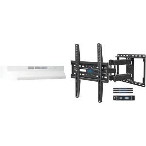 imageBroanNuTone 413001 NonDucted Ductless Range Hood with Lights Exhaust Fan for Under Cabinet 30Inch White ampamp Mounting Dream TV Wall Mount for 3265 Inch TV TV Mount with Swivel and Tilt