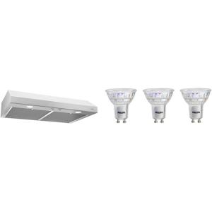 imageBroanNuTone Glacier 30inch UnderCabinet Range Hood and Philips LED Light Bulbs 3 Count BundleWhite