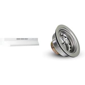 imageBroanNuTone 30Inch Ductless Range Hood Insert with Lights Exhaust Fan and Highcraft 35Inch Stainless Steel Drain Assembly Bundle