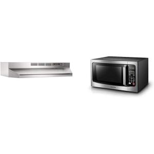 imageBroanNuTone 413004 NonDucted Ductless Range Hood with Lights Exhaust Fan for Under Cabinet ampamp TOSHIBA EM131A5CSS Countertop Microwave Ovens 12 Cu Ft 124quot Removable Turntable Smart Humidity