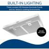 imageBroanNuTone Luxury Modern 36Inch 350 MAX Blower CFM 15 Sones Stainless Steel Range HoodWhite